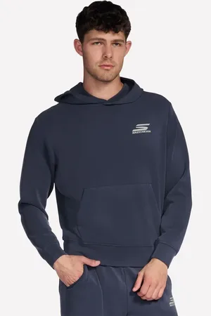 Skechers Uomo SKECHCLOUD Elevate felpa con cappuccio in Carbone/Blu Navy Blue