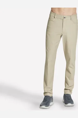 Skechers Uomo GO WALK Premium 5 Pocket Pantaloni in Naturale/Marrone