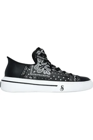 Skechers Uomo Premium Leather Slip-ins Snoop One - Double G Sneaker in Nero/Bianco