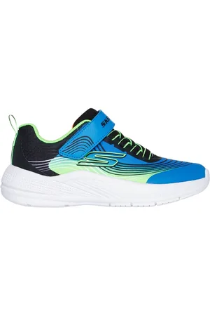 Skechers Bambino Microspec Advance Sneaker in Blu/Lime
