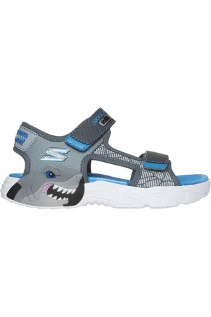Skechers Bambino S-Lights: Creature-Splash Sandali in Carbone/Blu