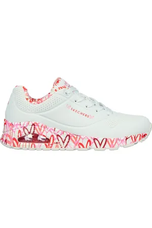 Skechers Donna x JGoldcrown: Uno - Loving Love Sneaker in Bianco/Rosso/Rosa