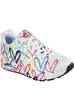 Skechers Donna x JGoldcrown: Uno - Spread the Love Sneaker in Bianco/Multicolore