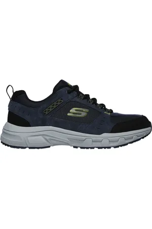 Skechers Uomo Relaxed Fit: Oak Canyon Sneaker in Blu Navy Blue/Lime