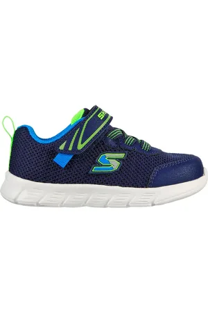 Skechers Comfy Flex - Mini Trainers Sneaker in Blu Navy Blue/Lime