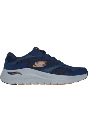 Skechers Uomo Arch Fit 2.0 - The Keep Sneaker in Blu Navy Blue/Arancione