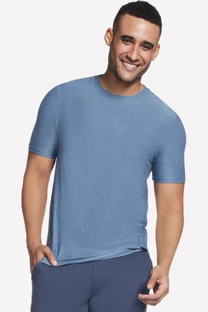 Skechers Uomo GO DRI All Day maglietta in Blu/Grigio