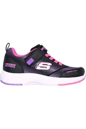 Skechers Bambina Dynamic Tread - Journey Time Sneaker in Nero/Rosa Fluo