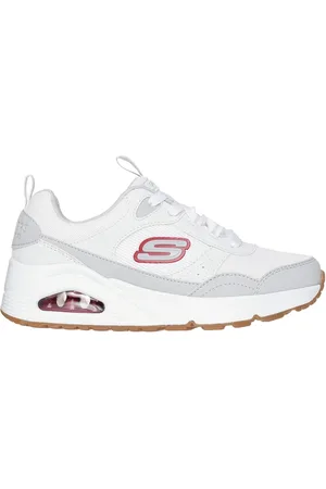 Skechers Bambino Uno - Retro-Groove Sneaker in Bianco/Grigio