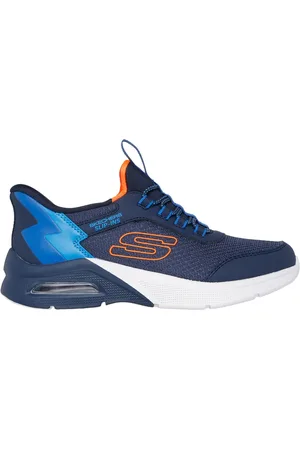 Skechers Bambino Slip-ins: Microspec Max - Brisk-Stripe Sneaker in Blu Navy Blue/Blu