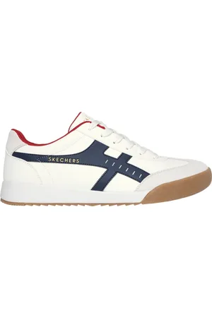 Skechers Uomo Zinger - Manzanilla Totale Sneaker in Bianco/Blu Navy Blue