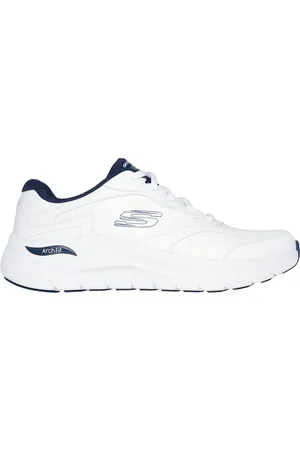 Skechers Uomo Arch Fit 2.0 - Safehouse Sneaker in Bianco/Blu Navy Blue