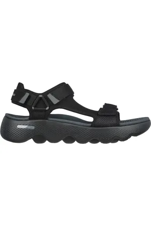 Skechers Uomo GO WALK Massage Fit Sandali in Nero/Grigio