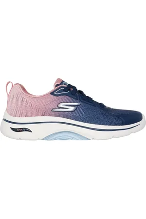 Skechers Donna GO WALK Arch Fit 2.0 - Meredith Sneaker in Blu Navy Blue/Rosa