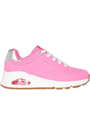 Skechers Bambina Uno Gen1 - Shimmer Away Sneaker in Rosa Fluo/Argento