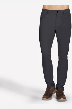 Skechers Uomo GO WALK Premium 5 Pocket Pantaloni in Nero/Carbone