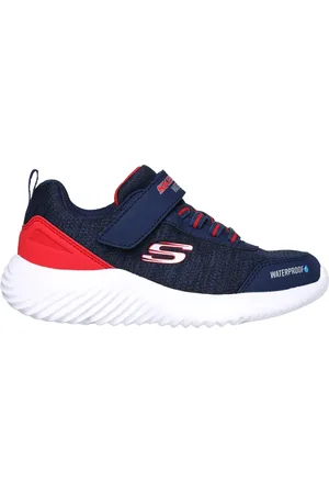 Skechers Bambino Bounder - Dripper Drop Sneaker in Blu Navy Blue/Rosso