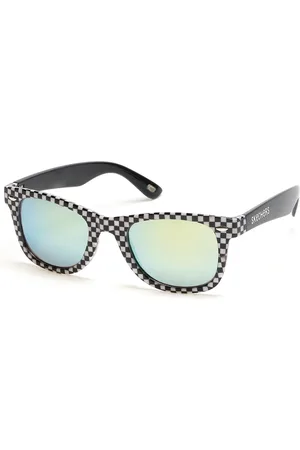 Skechers Checkered Wayfarer occhiali in Nero/Bianco