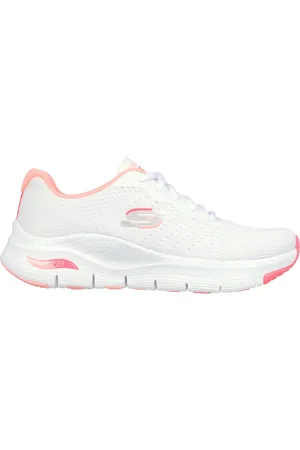 Skechers Donna Arch Fit - Infinity Cool Sneaker in Bianco/Rosa