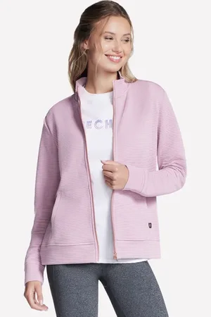 Skechers Donna The Hoodless felpa con cappuccio GO WALK Everywhere Giacca in Rosa/Lavanda