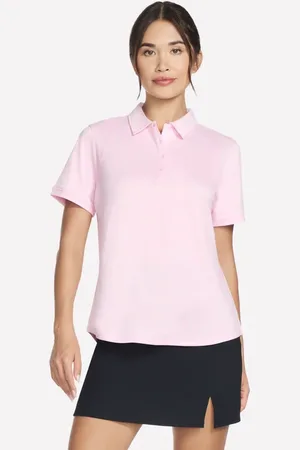 Skechers Donna GO DRI SWIFT Club Polo in Bianco/Rosa