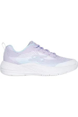 Skechers Bambina Microspec Advance Sneaker in Bianco/Lavanda/uomota