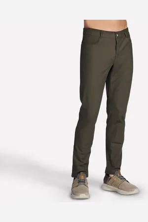 Skechers Uomo GO WALK Premium 5 Pocket Pantaloni in Marrone/Oliva