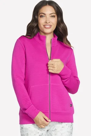 Skechers Donna The Hoodless felpa con cappuccio GO WALK Everywhere Giacca in Rosa/Porpora
