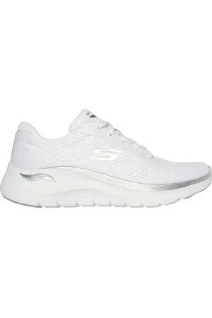 Skechers Donna Arch Fit 2.0 - Glow The Distance Sneaker in Bianco/Argento