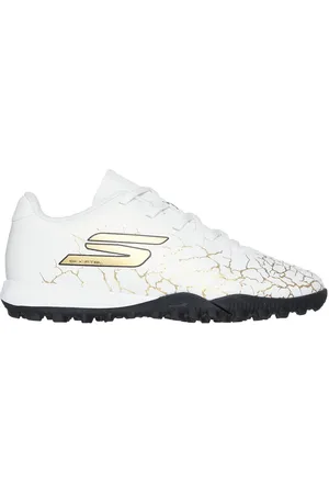 Skechers SKX_ 1.5 Jr Td TF Shoes in Bianco/Nero/Oro