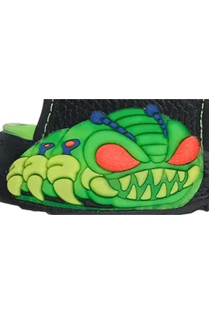 Skechers Bambino S-Lights: Creature-Splash Sandali in Nero/Lime