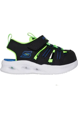 Skechers S-Lights: Sola Glow Sandali in Nero/Lime