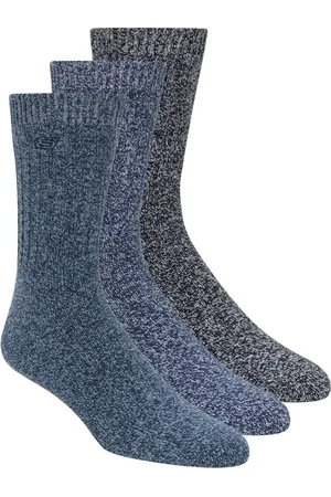 Skechers Uomo Super Soft Stivali Crew Calze - 3 Pack in Blu/Grigio
