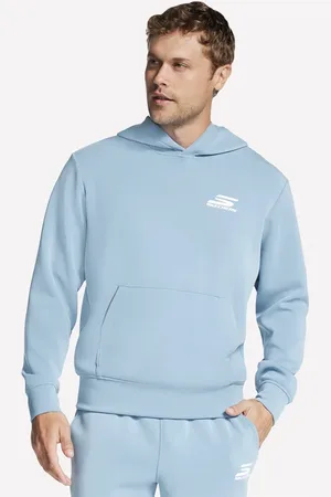 Skechers Uomo SKECHCLOUD Elevate felpa con cappuccio in Bianco/Blu