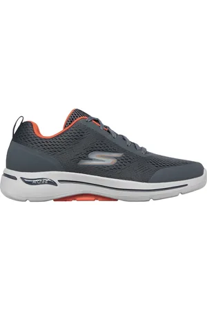 Skechers Uomo GO WALK Arch Fit - Idyllic Sneaker in Carbone/Arancione