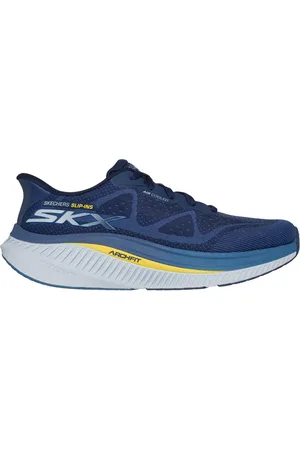 Skechers Uomo Slip-ins: GO WALK Max Cushioning Arch Fit - Jesper Sneaker in Blu Navy Blue/Giallo