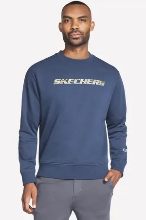 Skechers Uomo Heritage Camo Crew in Carbone/Blu Navy Blue