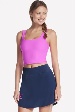 Skechers Donna GO FLEX RIB Longline Bra in Rosa Fluo/Lavanda