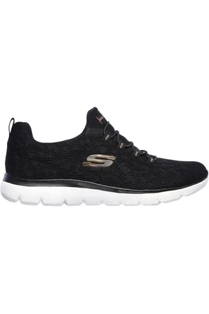 Skechers Donna Summits - Leopard Spot Sneaker in Nero/Rosa Oro