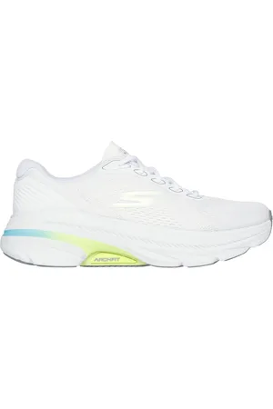 Skechers Donna Max Cushioning Arch Fit 2.0 - Avenida Sneaker in Bianco/Lime