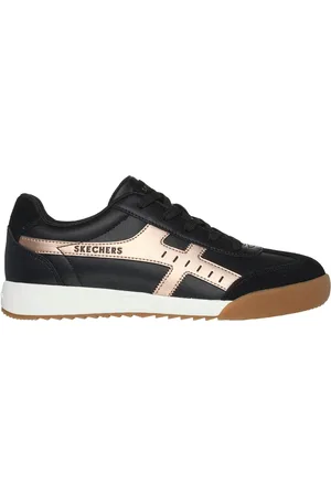 Skechers Donna Zinger - Metallic Roads Sneaker in Nero/Rosa Oro
