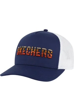 Skechers Textured Logo Trucker Hat in Carbone/Blu Navy Blue