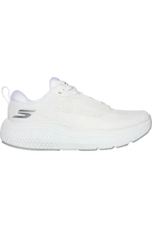 Skechers Donna GO RUN Supersonic Max Sneaker in Bianco/Argento