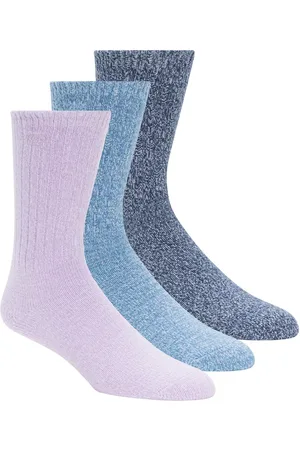 Skechers Donna Super Soft Stivali Crew Calze - 3 Pack in Rosa/Blu