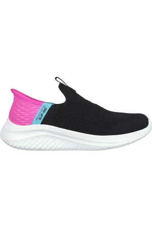 Skechers Bambina Slip-Ins: Ultra Flex 3.0 - Fresh Time Sneaker in Nero/Rosa