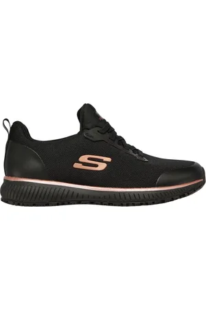 Skechers Donna Work: Squad SR Sneaker in Nero/Rosa Oro