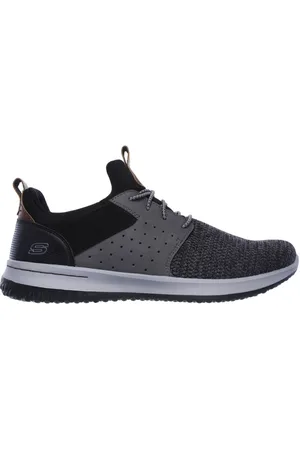Skechers Uomo Delson - Camben Shoes in Nero/Grigio