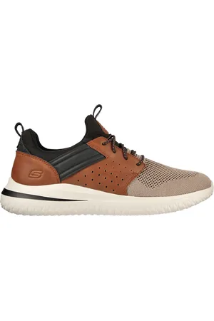 Skechers Uomo Delson 3.0 - Cicada Sneaker in Marrone/Ocra