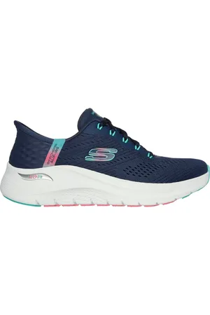 Skechers Donna Slip-ins: Arch Fit 2.0 - Easy Chic Sneaker in Blu Navy Blue/Turchese