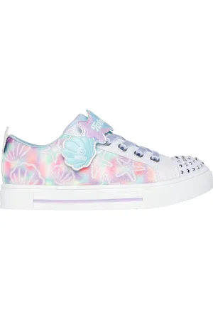 Skechers Bambina Twinkle Toes: Twinkle Sparks - Underwater Magic Sneaker in Bianco/Multicolore